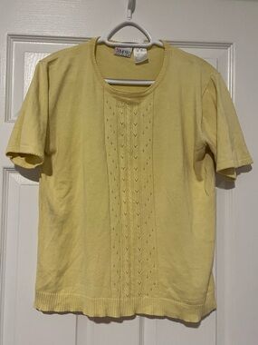 Yellow Short-Sleeve Knit Top - Women's